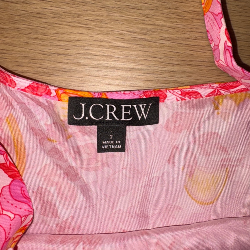 J.Crew Pink lemon maxi dress Gwyneth V-neck cupro-blend slip dress size 2 - Picture 2 of 3